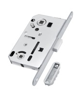 Замок межкомнатный магнитный под WC B-FORTY N62 с отв. пл. F45 (матовый хром), планка 190 мм