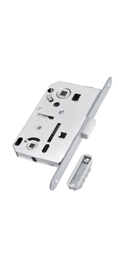 Замок межкомнатный магнитный под WC B-FORTY N62 с отв. пл. F45 (матовый хром), планка 190 мм