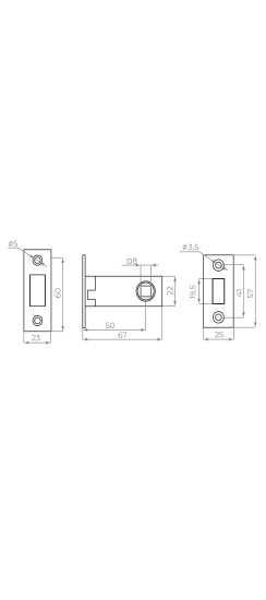 Защелка врезная MAGNLN50-8 CP хром