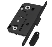 Замок межкомнатный магнитный под WC B-FORTY N62 с отв. пл. F45 (черный), планка 190 мм