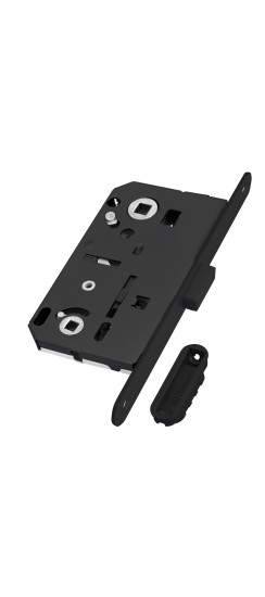 Замок межкомнатный магнитный под WC B-FORTY N62 с отв. пл. F45 (черный), планка 190 мм