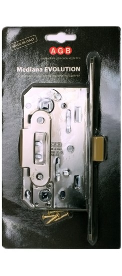 B01102.50.34.567 Защелка врезная WC (матовый хром) MEDIANA EV. (инд.упак+B01000.13)