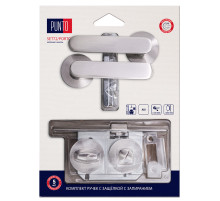 Комплект ручек с защелкой c запиранием LM/A SET72R.RS52.PORTO/HD SN-3 матовый никель