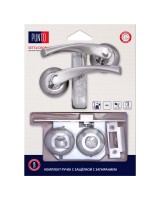 Комплект ручек с защелкой c запиранием LM/A SET72R.TL54.CRONA/HD SN/CP-3 матовый никель/хром