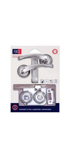 Комплект ручек с защелкой c запиранием LM/A SET72R.TL54.CRONA/HD SN/CP-3 матовый никель/хром