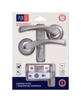 Комплект ручек с защелкой без запирания LM/A SET45R.TL54.CRONA/HD SN/CP-3 матовый никель/хром