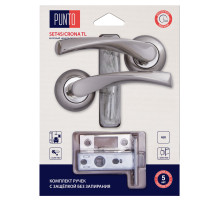 Комплект ручек с защелкой без запирания LM/A SET45R.TL54.CRONA/HD SN/CP-3 матовый никель/хром