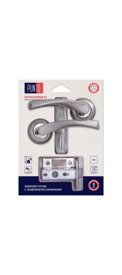 Комплект ручек с защелкой без запирания LM/A SET45R.TL54.CRONA/HD SN/CP-3 матовый никель/хром