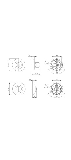 Ручка поворотная BK6.R.TL54 (BK6 TL) SN/CP-3 матовый никель/хром