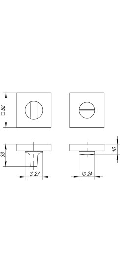 Ручка поворотная BK6.K.DM51 (BK6 DM) CP-8 хром