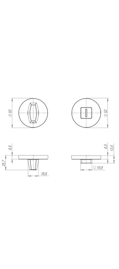 Ручка поворотная BK6.R.SLR52 (BK6 SLR) CP-8 хром