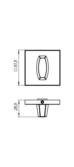 Ручка поворотная BK6.K.USS52 (WC-BOLT BK6 USS) MWSC-33 итальянский тисненый