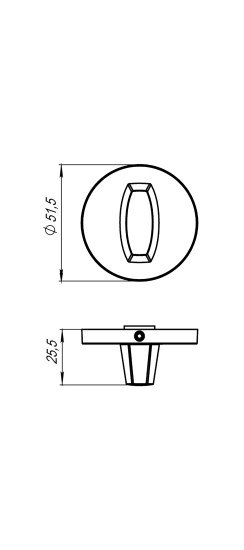 Ручка поворотная BK6.R.URS52 (WC-BOLT BK6 URS) BL-26 черный