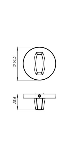 Ручка поворотная BK6.R.URS52 (WC-BOLT BK6 URS) CP-8 хром