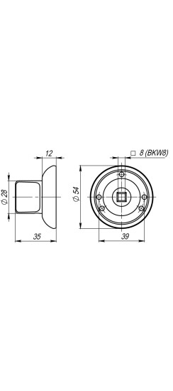 Ручка поворотная BKW8.R.LD54 (BKW8) AB/GP-7 бронза/золото