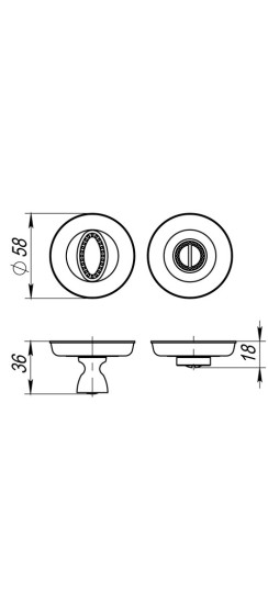 Ручка поворотная BK6.R.SM58 (BK6 SM) MAB-6 темная бронза