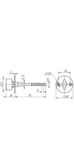 Ручка поворотная BK6.R.SB30 (SB-30/6) CP-8 хром