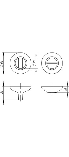 Ручка поворотная BK6.R.RM54 (BK6 RM) SG/GP-4 матовое золото/золото