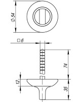 Ручка поворотная BKW6.R.AR54 (BKW6 AR) SN/CP-3 матовый никель/хром