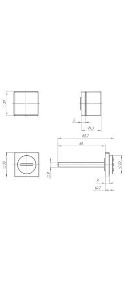 Ручка поворотная BK6.K.ART30 MWSC-33 итальянский тисненый