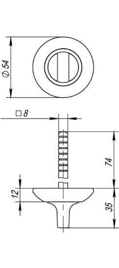 Ручка поворотная BKW8.R.AR54 (BKW8 AR) ABG-6 бронза