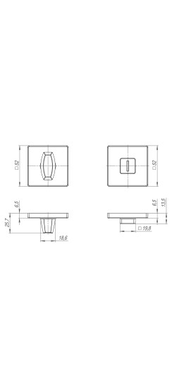 Ручка поворотная BK6.K.SL52 (BK6 SL) SSC-16 сатинированный хром