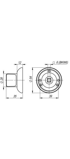 Ручка поворотная BKW6.R.LD54 (BKW6) CP-8 хром