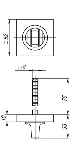 Ручка поворотная BKW8.K.KM52 (BKW8 KM) SN/CP-3 матовый никель/хром