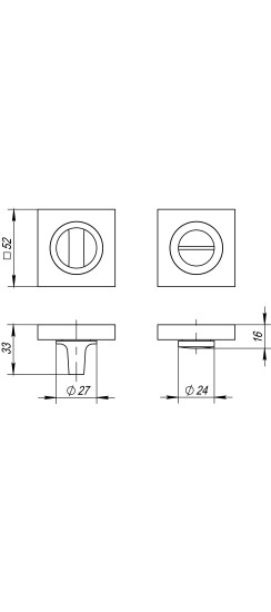 Ручка поворотная BK6.K.KM52 (BK6 KM) SN/CP-3 матовый никель/хром