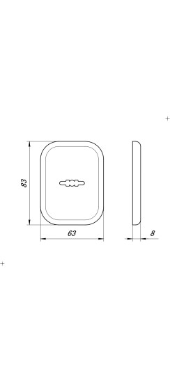 Накладка на сувальдный замок ESC.S.XL/K.486SSC (SC 486-S SQ XL) со шторкой сатинированный хром (1шт)