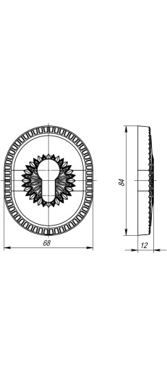 Накладка на цилиндр ESC.C.CL/OV (ET-DEC CL) OB-13 античная бронза