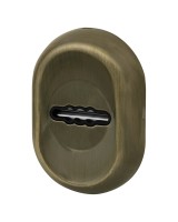 Накладка на сувальдный замок ESC.S-auto/CRE/OV.13 (ESC-13S) с авт. шторками AB зелёная бронза