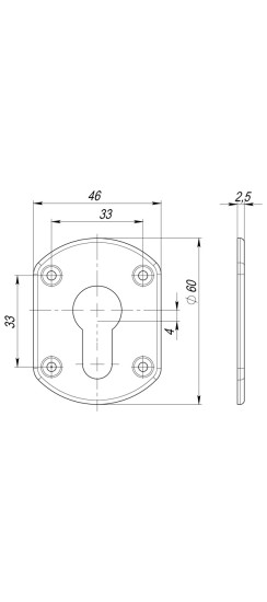 Накладка на цилиндр ESC.C+C/OV.set (ESC031) SN мат.никель (2шт.)