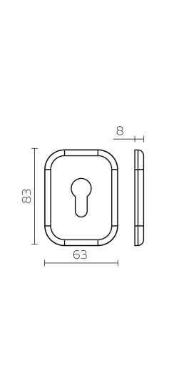 Накладка на цилиндр ESC.C.XL/K.486 (ESC 486-C SQ XL) CP хром (1 шт.)