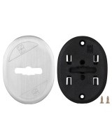 Накладка на сувальдный замок овальная со шторкой 95.324 (МАТОВЫЙ ХРОМ), 1 шт