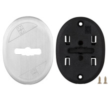 Накладка на сувальдный замок овальная со шторкой 95.324 (МАТОВЫЙ ХРОМ), 1 шт