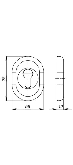Накладка на цилиндр ESC.C/CRE/OV.12 (ESC-12C) CP хром (2шт. в уп.,отгр. по 1 шт.)