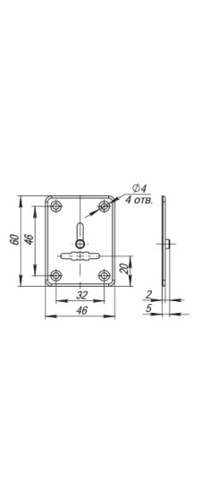Декоративная накладка ESC081/1-SS (нержавейка) на сув. замок со шторкой (1 шт.) тех.упак.