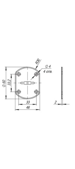 Декоративная накладка ESC021/0-SS (нержавейка) на сув. замок без шторки (1 шт.) тех.упак.