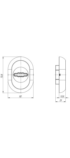 Накладка на сувальдный замок ESC.S-auto/CRE/OV.13 (ESC-13S) с авт. шторками AB зелёная бронза