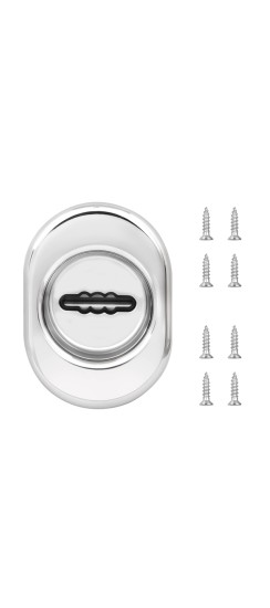 Накладка на сувальдный замок ESC.S-auto/U/OV.477 (ESC 477 U (70х50) ) с подпруж. шторками СР хром