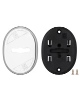 Накладка на сувальдный замок овальная со шторкой 95.324 (ХРОМ), 1 шт