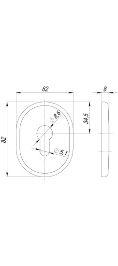 Декоративная накладка на цилиндр ET-DEC (ATC Protector 1) SN-3 Матовый никель