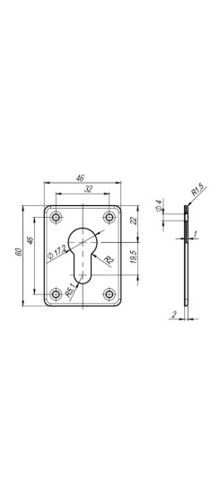 Накладка на цилиндр ESC.C+C/K.set (ESC083) CP хром (2шт.)