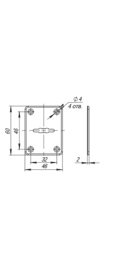Декоративная накладка ESC081/0-SS (нержавейка) на сув. замок без шторки (1 шт.) тех.упак.