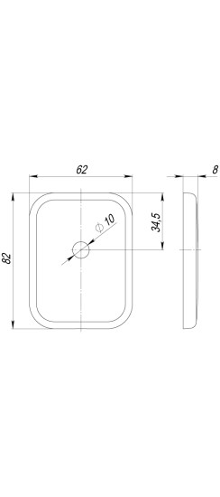Декоративная Квадратная накладка на цилиндр со штоком BK-DEC SQ (ATC Protector 1) SN-3 Мат.никель