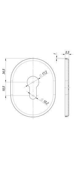 Накладка на цилиндр ESC.C.SF/OV.473 (ESC 473) GP латунь