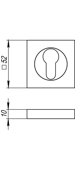 Накладка под цилиндр ET.K.KM52 (ET KM) SN/CP-3 матовый никель/хром