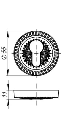 Накладка под цилиндр ET.R.CL55 (ET/CL) SILVER-925 серебро 925