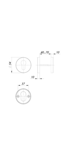Накладка под цилиндр ET.R.DSS304-02 (DSS-02-ET) INOX 304